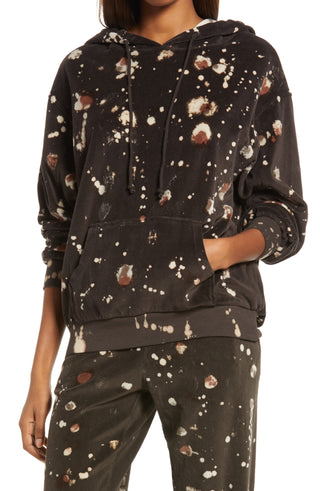 Women's Brown Velour Treatment Hoodie - X-Small