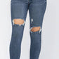 Judy Blue - Mid Rise Destroyed Knee Skinny Jeans