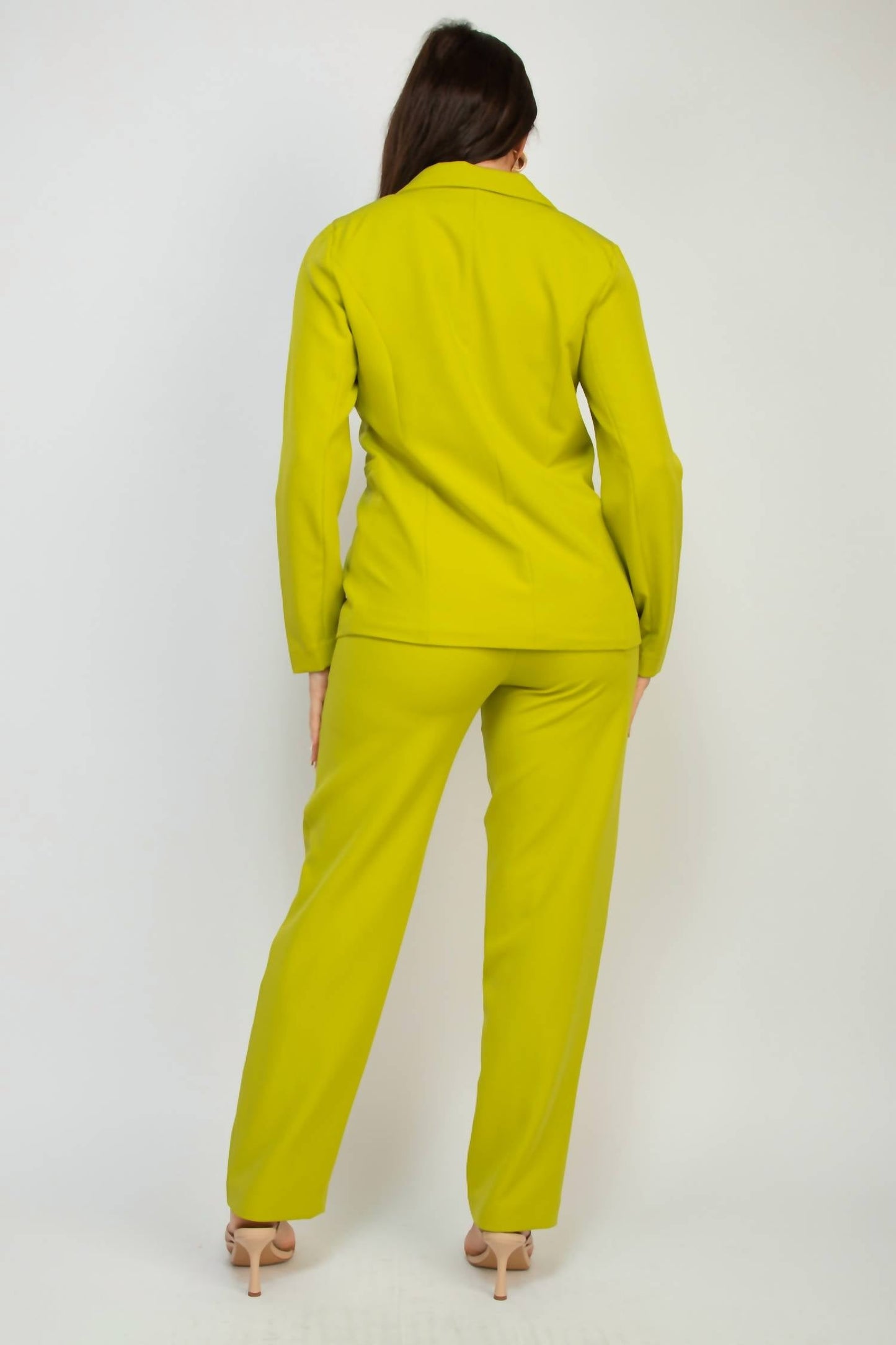A.C.G. Los Angeles - Midrise Dressy Pants & Button Front Blazer Set