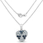 2.73 Carat Genuine Blue Sapphire and Aquamarine .925 Sterling Silver Pendant