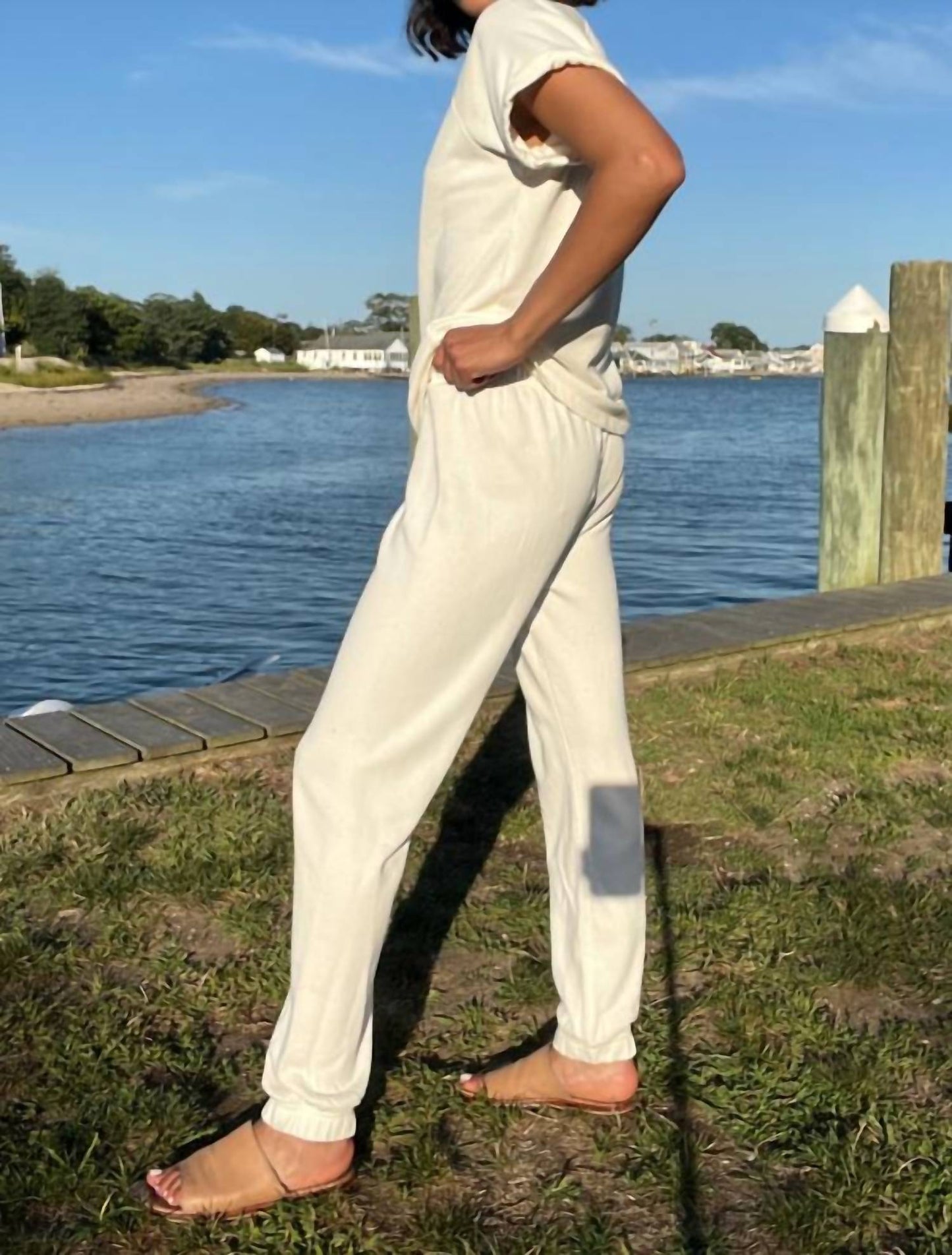 Bobi - Boatneck Roll Sleeve Raglan Top