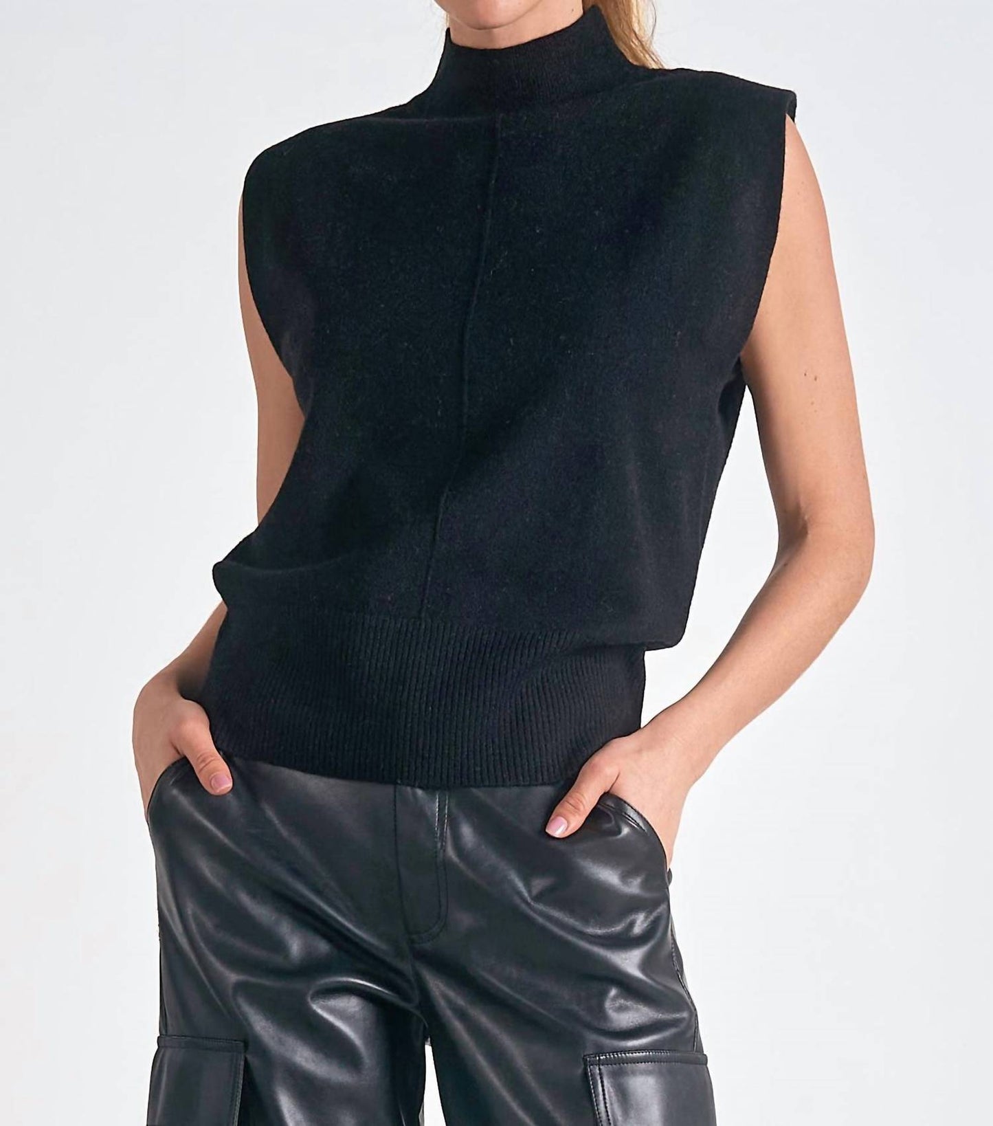 Elan - Sleeveless Mock Neck Sweater