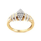 10K Yellow Gold 1/2 Cttw Diamond Pear Shaped Head and Multi Row Channel Set  Shank Ring (H-I Color, SI2-I1 Clarity) - Ring Size 7