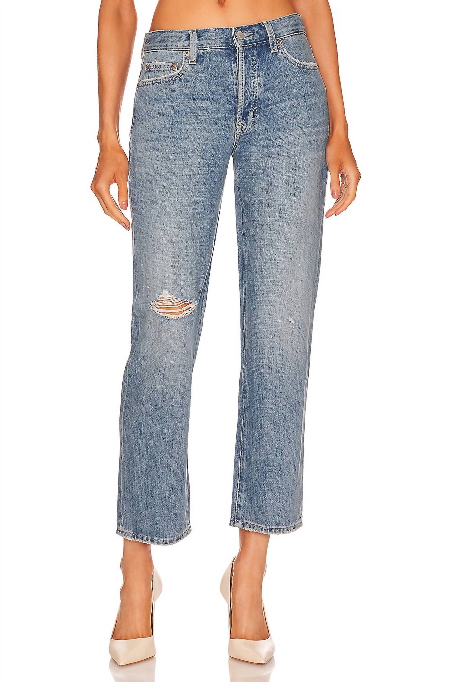 Pistola - Maya Mid Rise Easy Straight Ankle Jeans