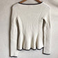 H&M - Ribbed Knit Sweater With Black Trim
