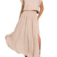 Trendsi - Zenana Heavy Woven Span Crop Tee & Skirt Set