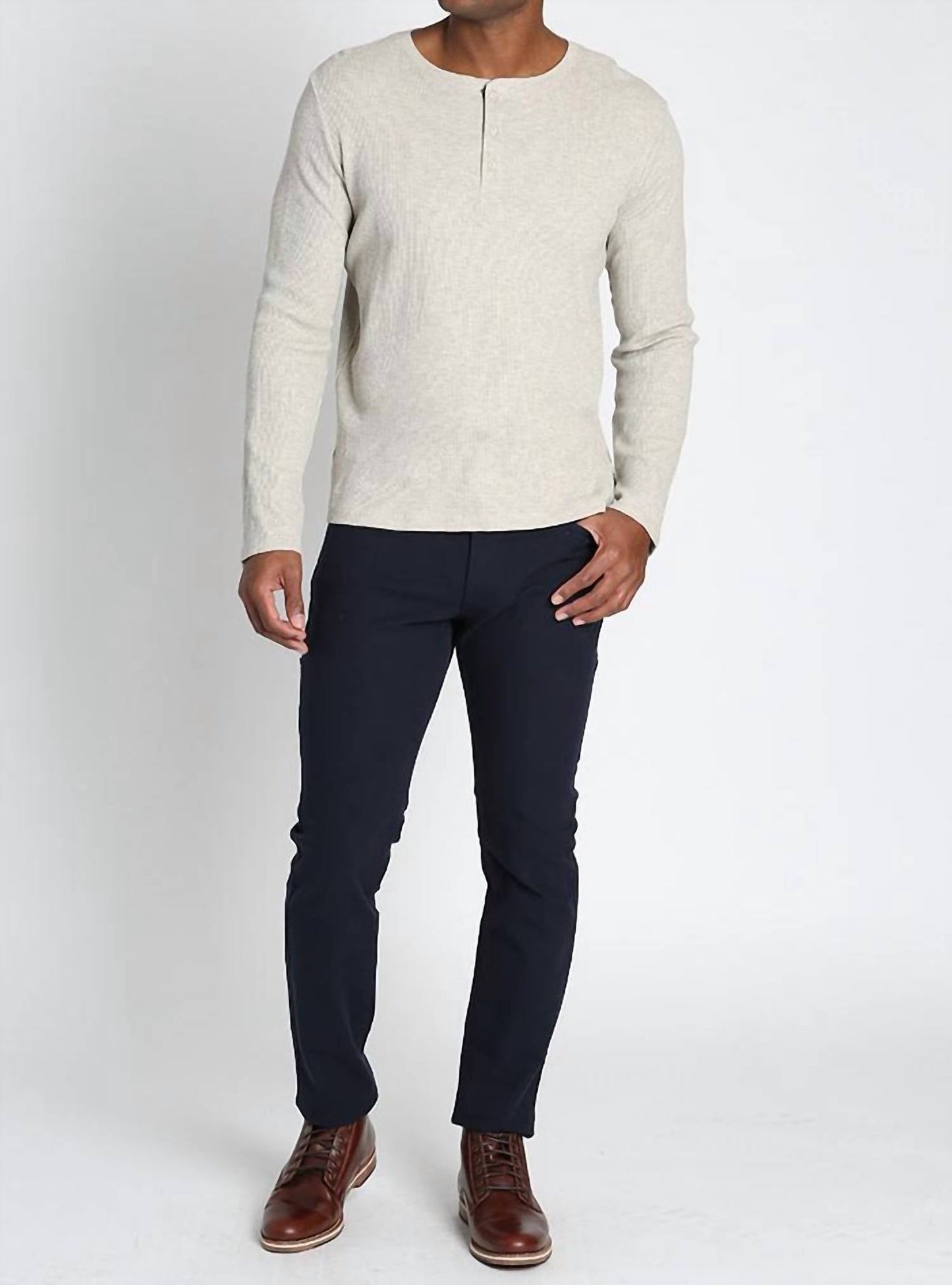 Jachs New York - Classic Waffle Henley Shirt