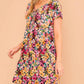 Cozy Co. - Floral Short Sleeve Tiered Dress