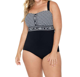 Christina Swimwear - Jardin Secret Bandeau One Piece Swimsuit - Plus Size