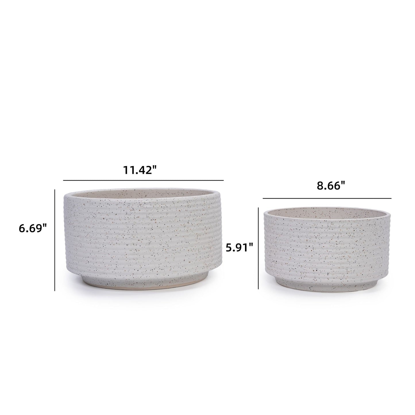 2 Pieces Flowerpot Planter For Patio, Garden Or Windowsills - Milk White