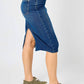 Judy Blue - High Waist Back Slit Hem Mid Length Skirt
