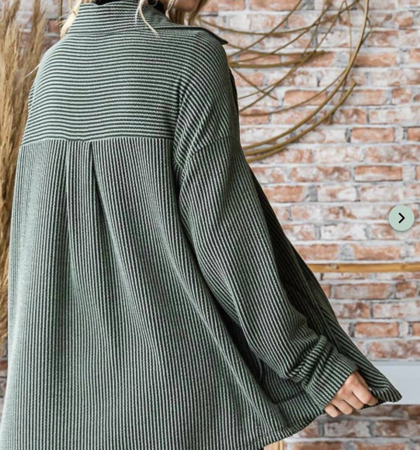 7Th Ray - Rib Button Down Side Pocket Shacket