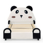 Twin Size Cute Panda-Shaped Kids Bed with Velvet Fabric