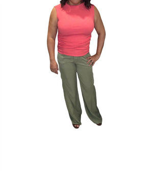 Risen - High Rise Wide Leg Tencel Cargo Pants