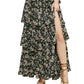 Entro - Tiered Ruffle Dress With Slit