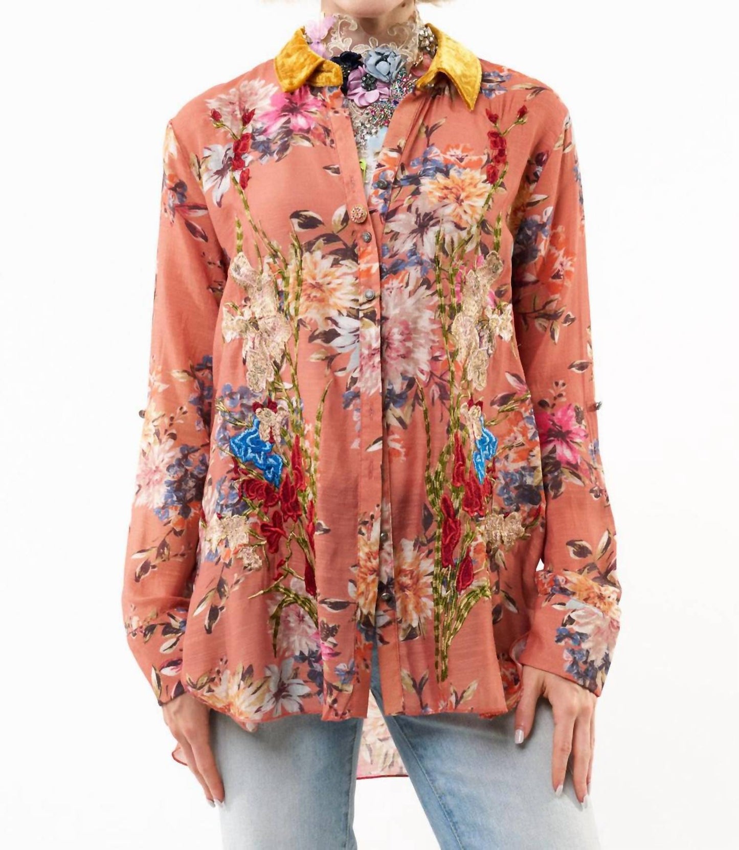 Aratta - Antique Button Down Collared Copper Shirt