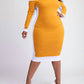 The Curve La - Plus Size Knit Color Block Midi Dress