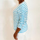 Elliott Lauren - Stripe Ruched Sleeve Tee