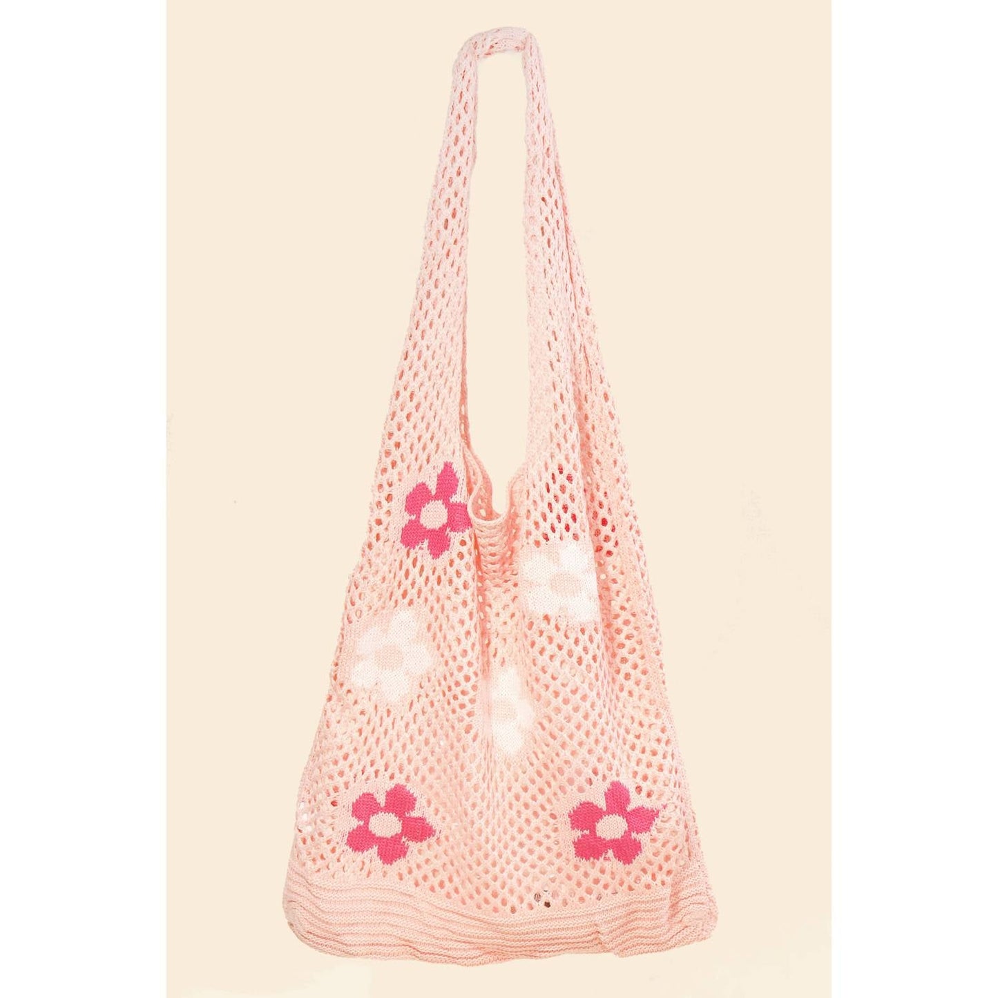 Anarchy Street - Women's Floral Print Knitted Tote Bag
