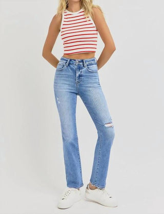 Risen - High Rise Ankle Straight Jeans
