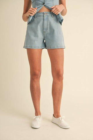 Anniewear - Jade Stretch Denim Tailored Top & Shorts Set