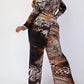 The Curve La - Plus Size Knit Long Sleeve Shirt Top And Wide Leg Pants Set