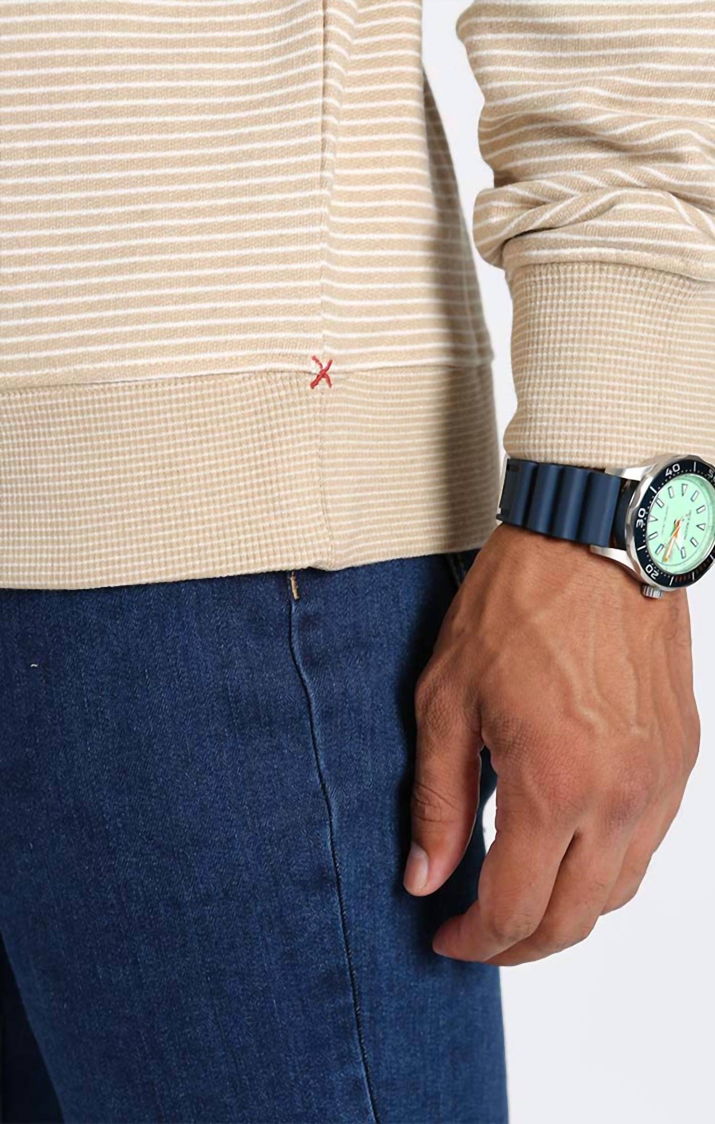 Jachs New York - Striped Sustainable Fleece Crewneck Sweatshirt