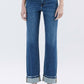 Flying Monkey - Blythe High Rise Cuffed Straight Leg Denim Jeans