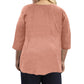 On The Plus Side - Linen 3/4 Sleeve V-Neck Top - Plus