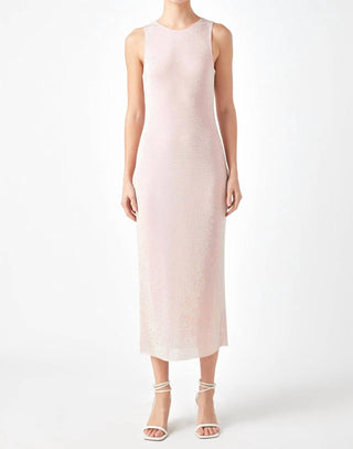 2.7 August Apparel - Rhinestone Mesh Midi Dress