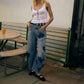 Core In Fashion - Heart Patch Wide Leg Denim