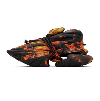 Balmain - Men's Unicorn Flame Printed Low-top Neo/leather Sneakers