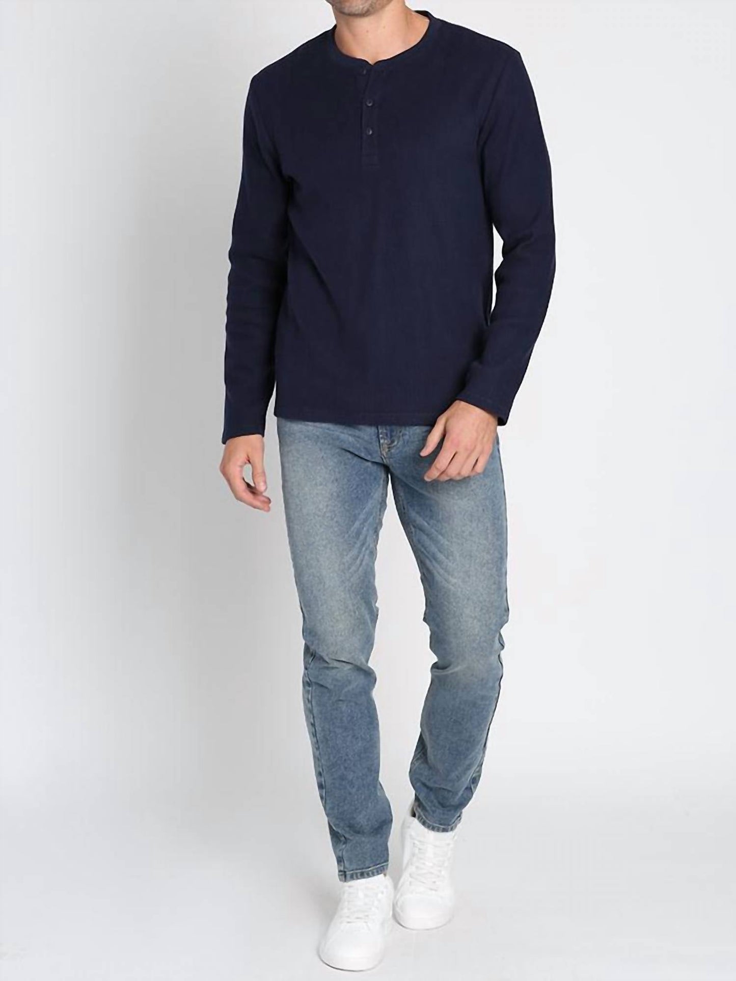 Jachs New York - Brushed Waffle Long Sleeve Henley