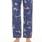 Pj Salvage - Women's Dark Denim Love Leo Rescue Flannel Pajama Pant
