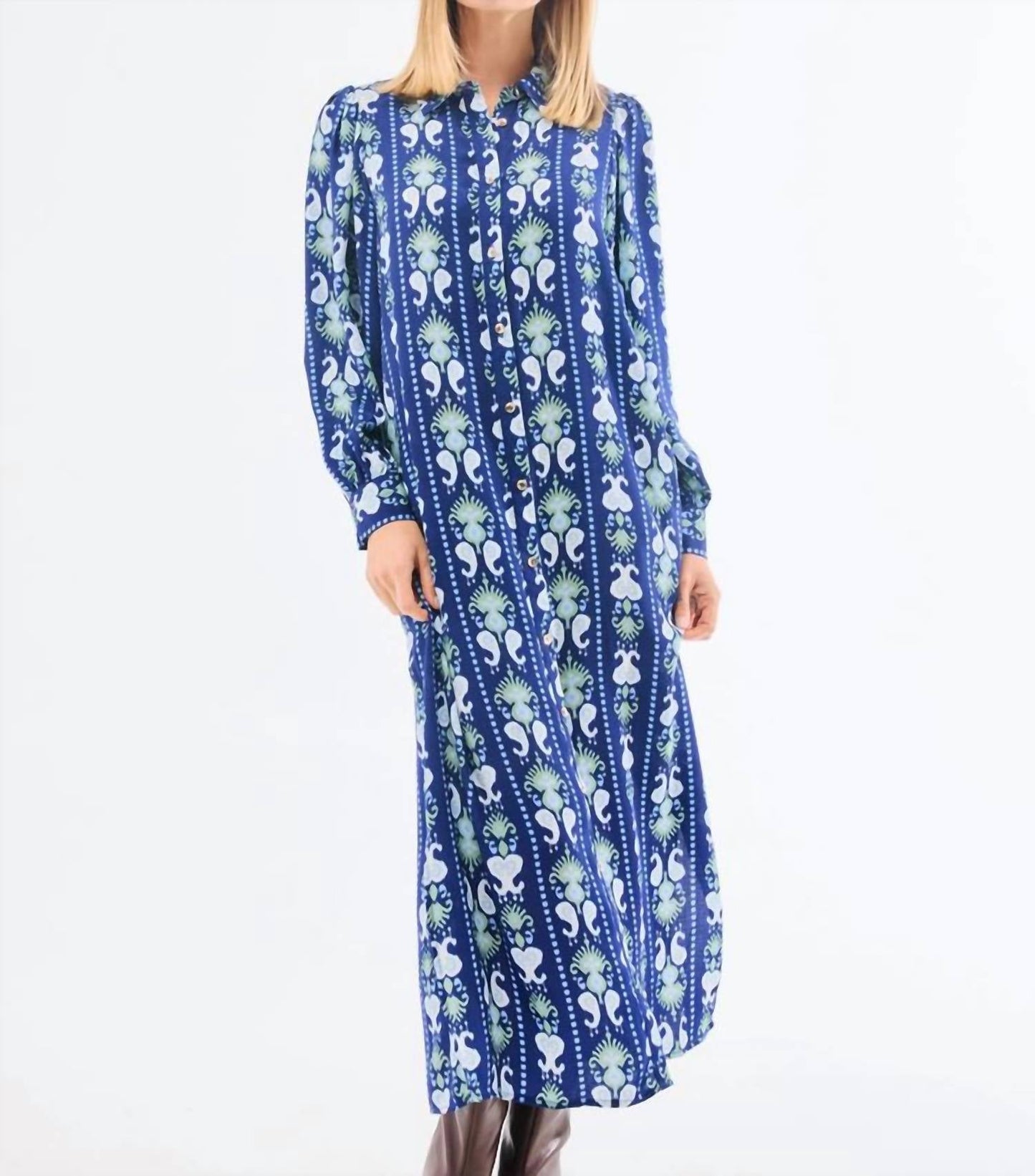 Mary Square - Ikat Pattern Midi Dress