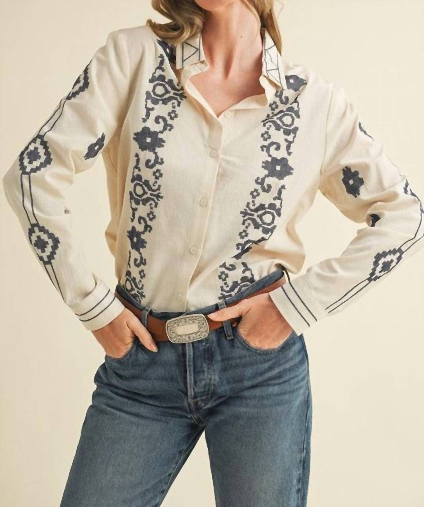 &Merci - Jolene Long Sleeve Button Down Top