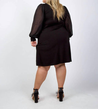 Karen Kane - Sheer Sleeve Mini Dress - Plus