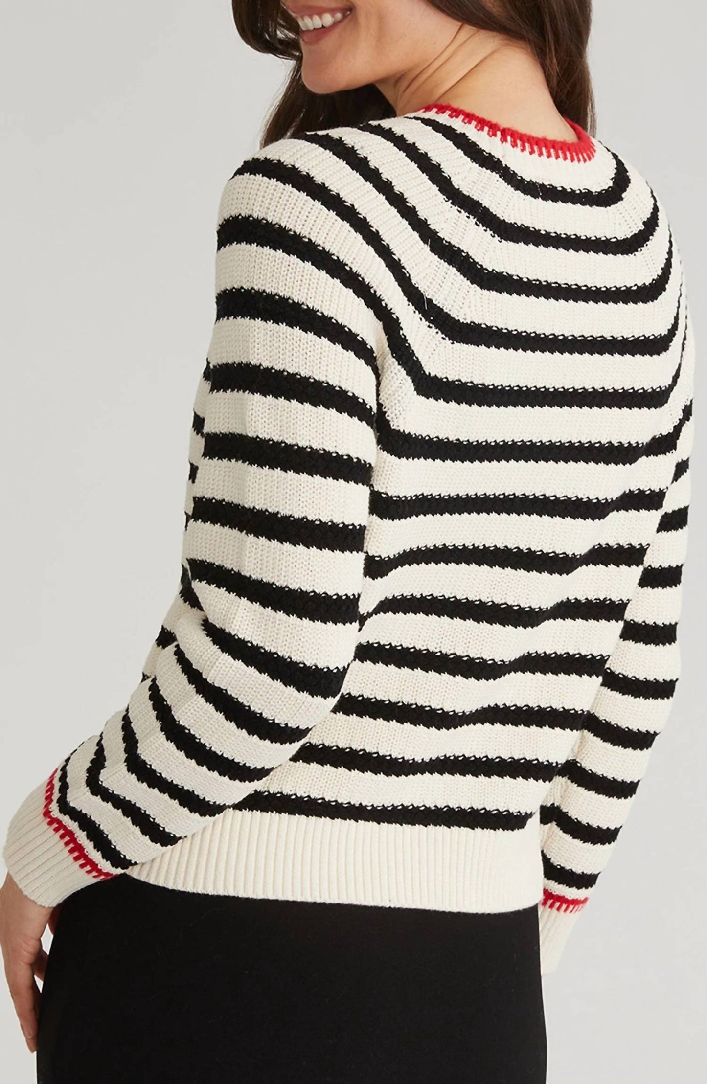 525 America - Marina Striped Texture Pullover Top