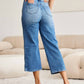 Judy Blue - High Waist Braided Detail Crop Wide Leg Jeans