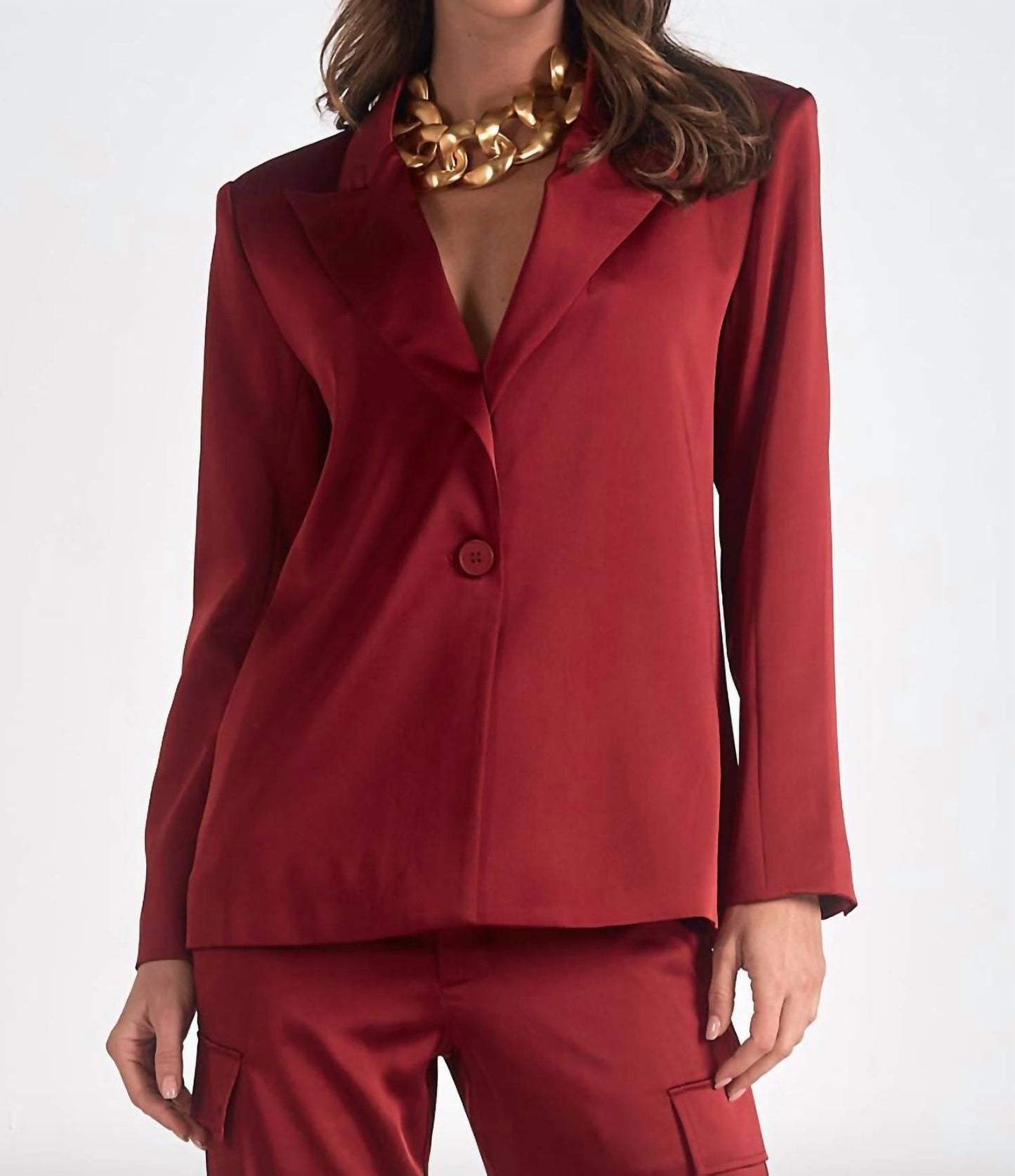 Elan - Satin Long Sleeve Blazer