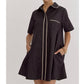 Style Usa - Collared Short Sleeve Mini Dress