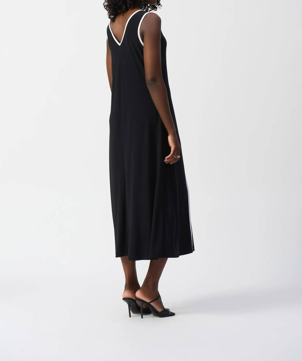 Joseph Ribkoff - V-neck Sleeveless Maxi A-line Dress