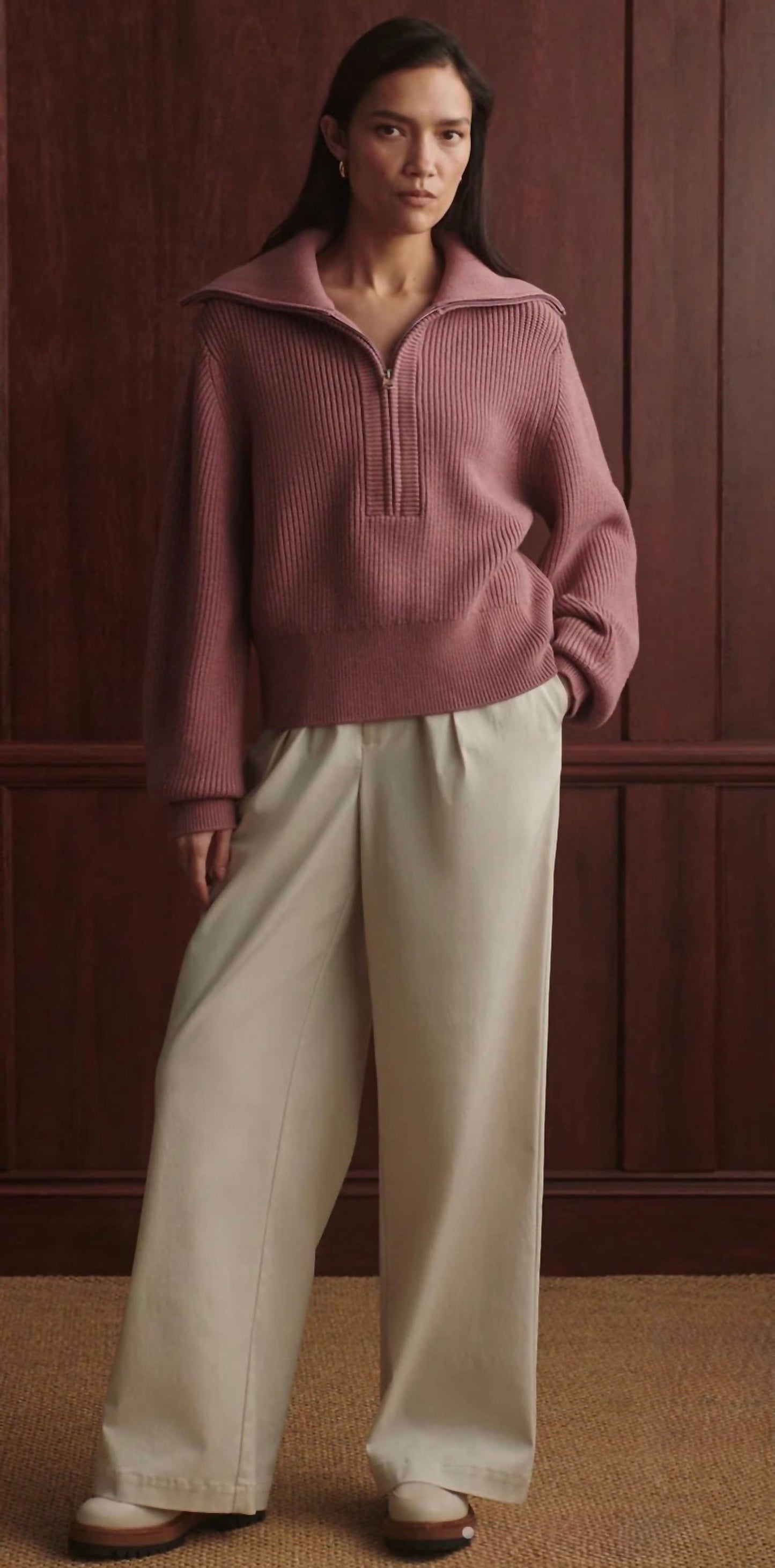 Varley - Maura Half-zip Rib Knit