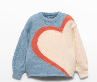 Abel & Lula - Girl's Jaquard Heart Sweater