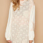 Pol - Round Neck Long Sleeve Crochet Patches Top