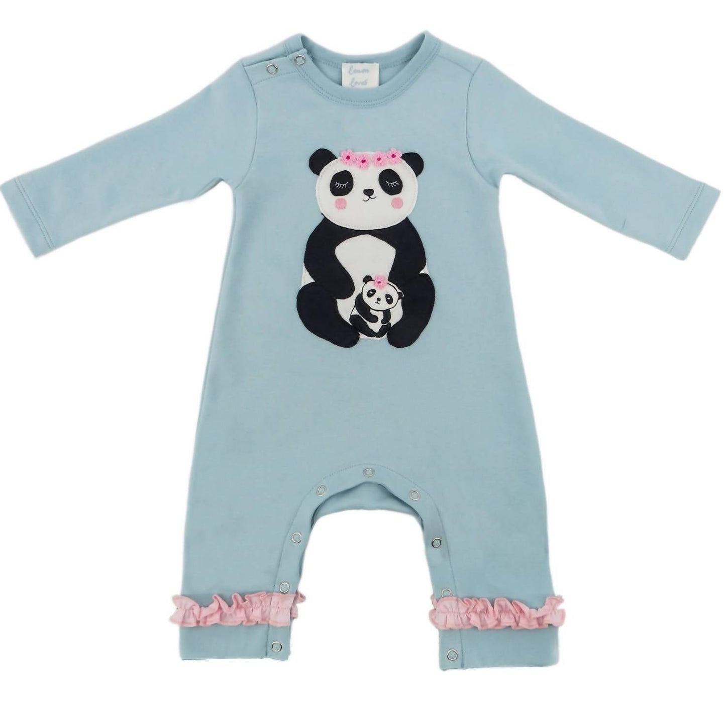 Lemon Loves Layette - Baby Girls Panda Romper