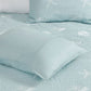 4 Piece Cotton Reversible Embroidered Quilt Set with Throw Pillow Aqua King/Cal King
