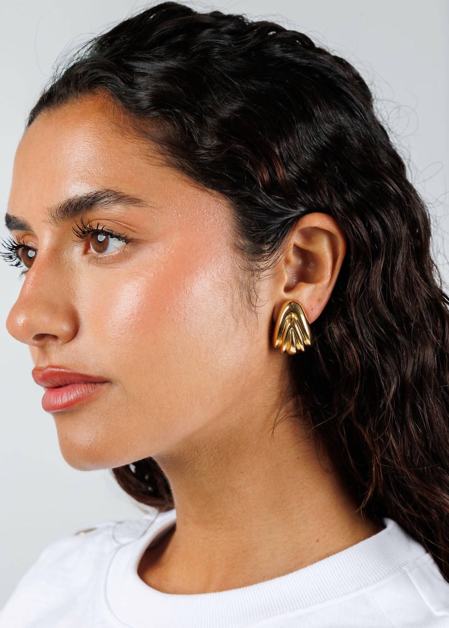 Ben-Amun - Women's Plated Fan Clip Earrings - Large
