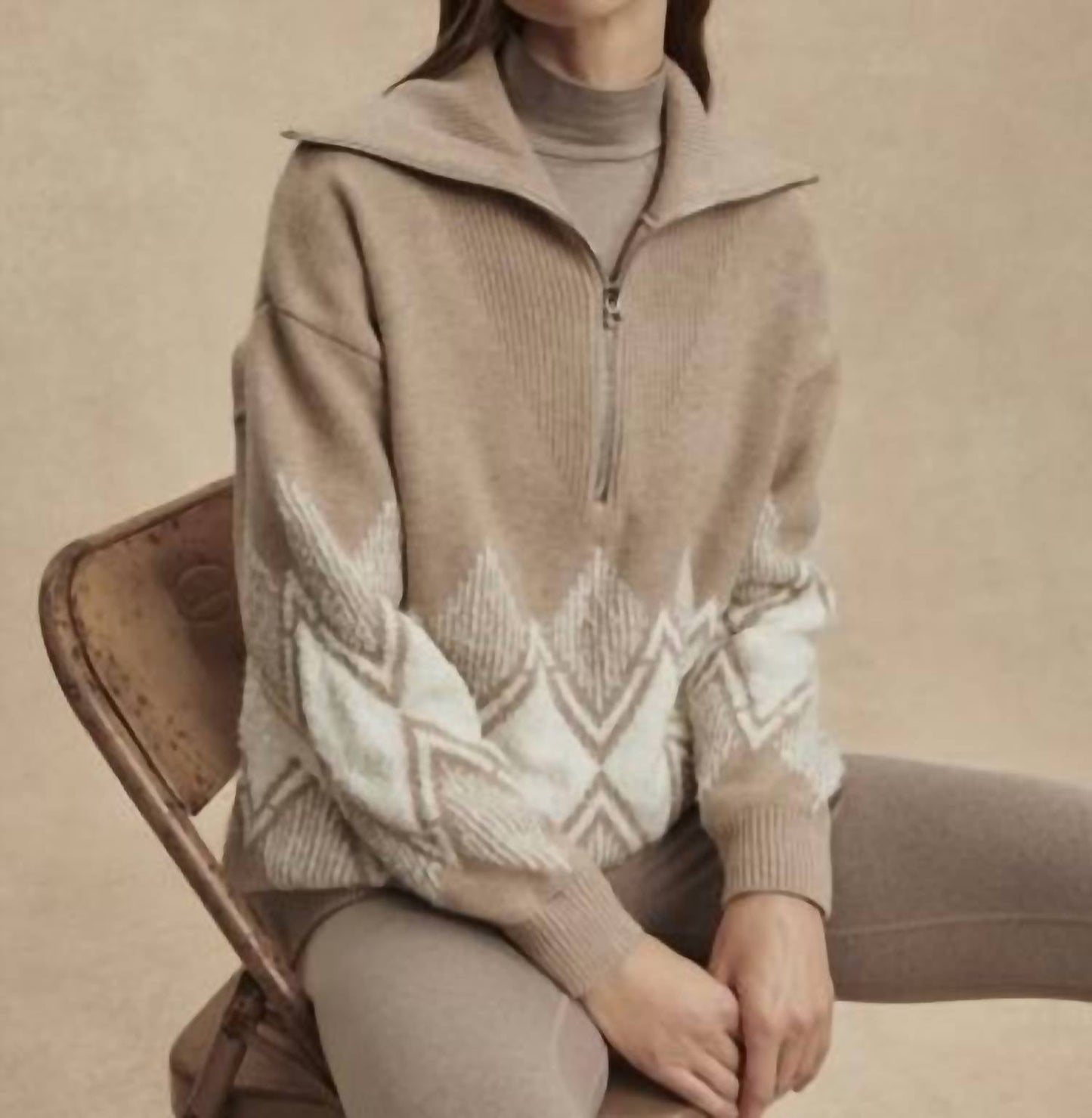 Varley - Betty Jacquard Half Zip Pullover Sweater