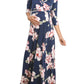 Hello Miz - Floral Faux Wrap Maternity & Nursing Maxi Dress